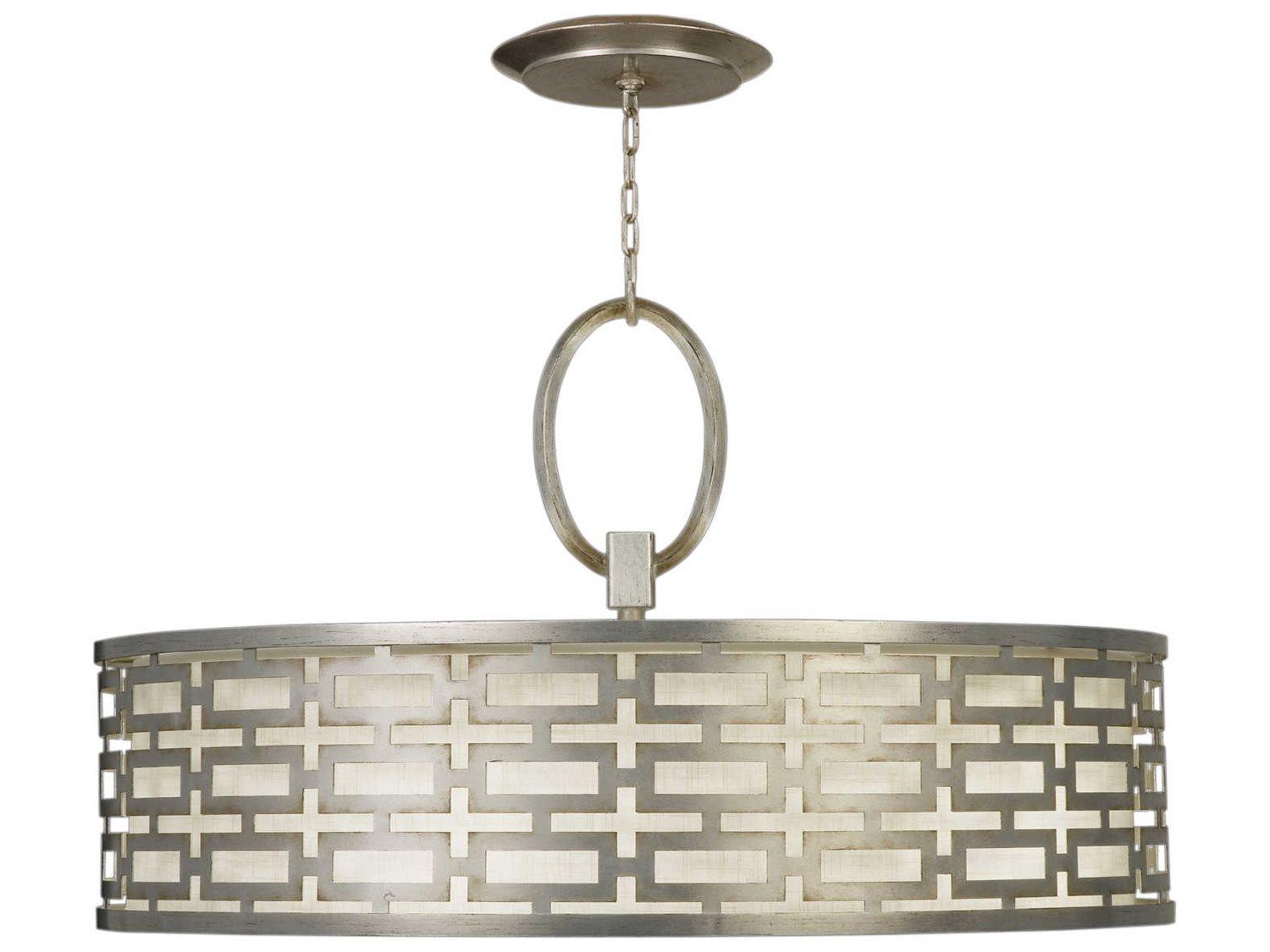 Fine Art Handcrafted Lighting Allegretto 5-Light Silver Drum Geometric Pendant