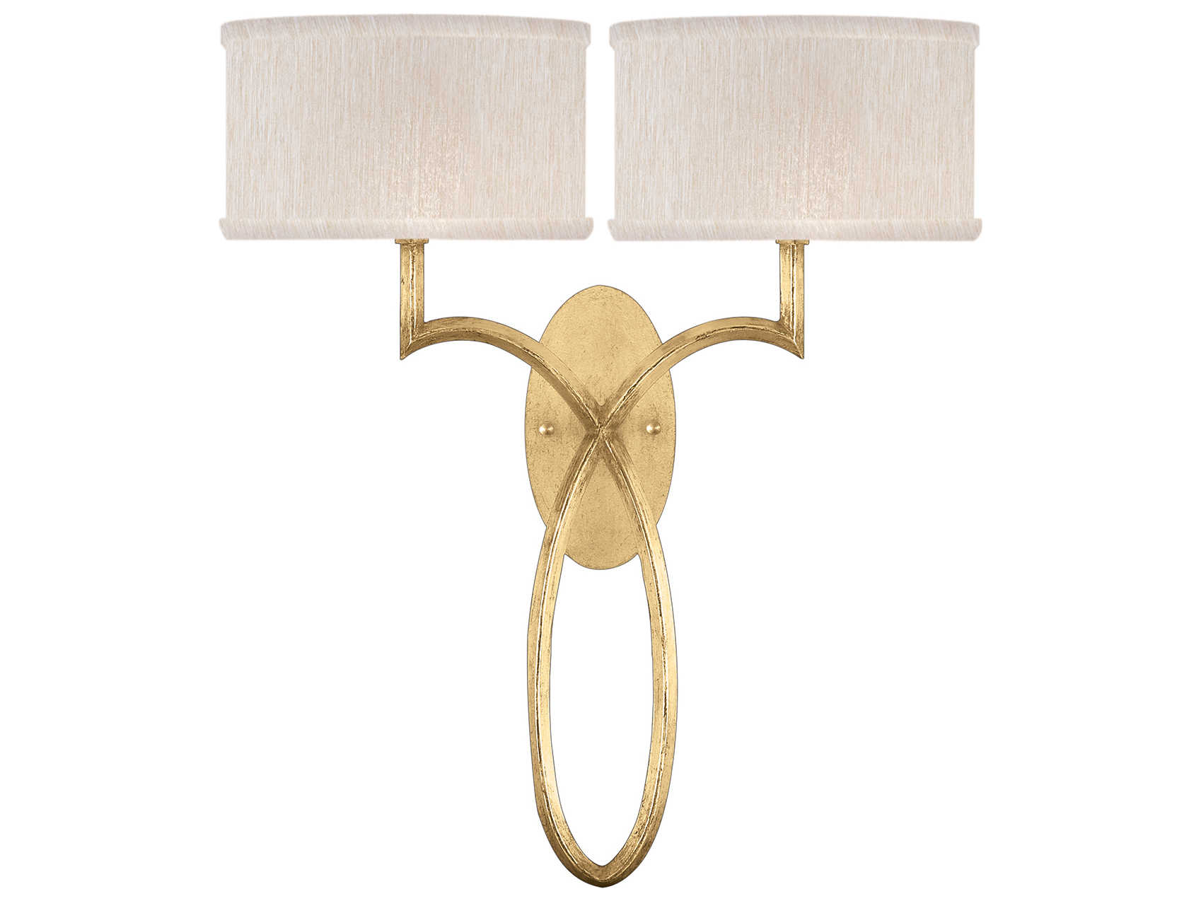 Fine Art Handcrafted Lighting Allegretto 2-Light Gold Leaf Wall Sconce