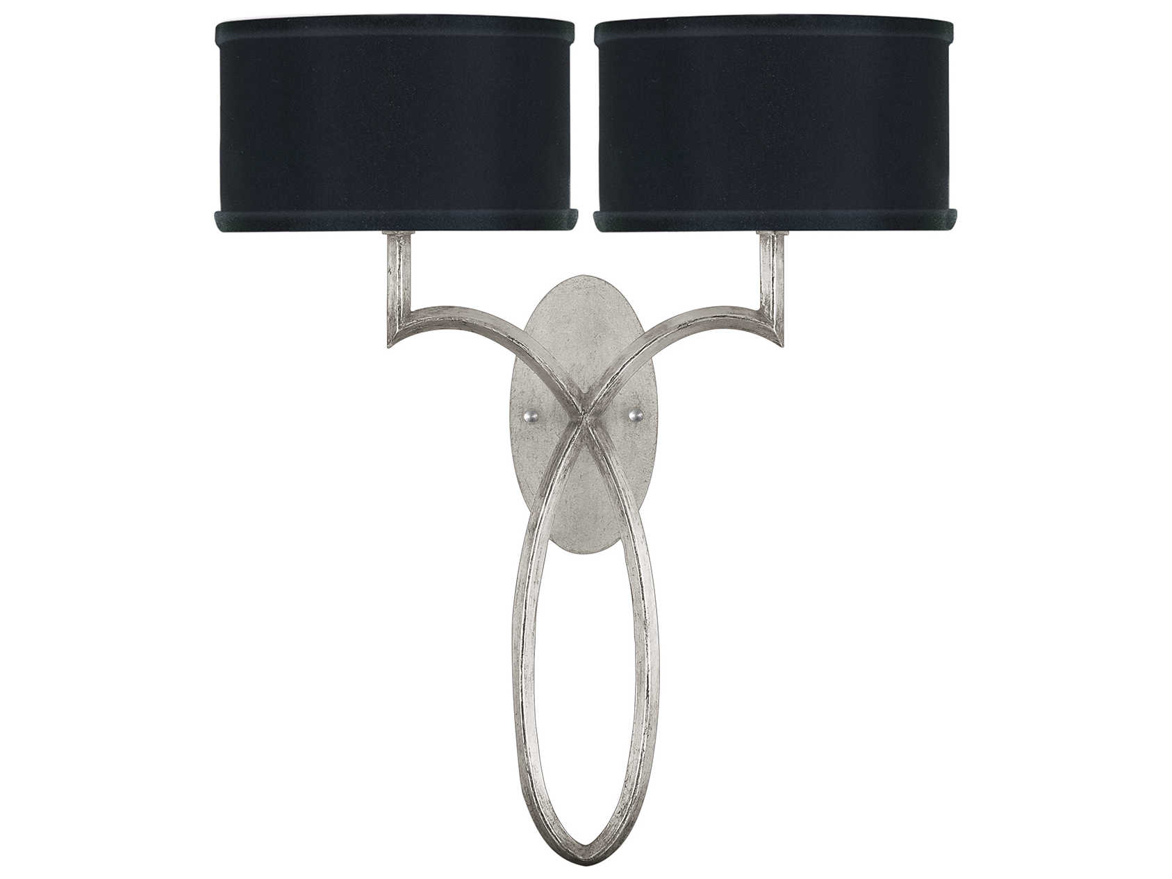 Fine Art Handcrafted Lighting Allegretto 2-Light Silver Leaf Wall Sconce