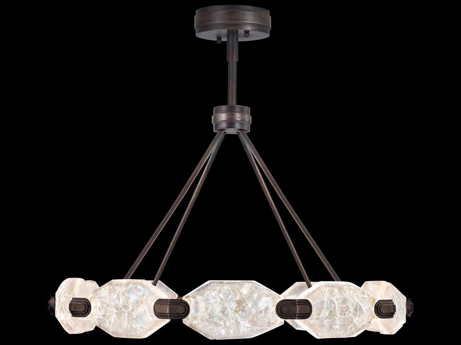 Fine Art Handcrafted Lighting Allison Paladino 20-Light Patinated Bronze Glass LED Pendant