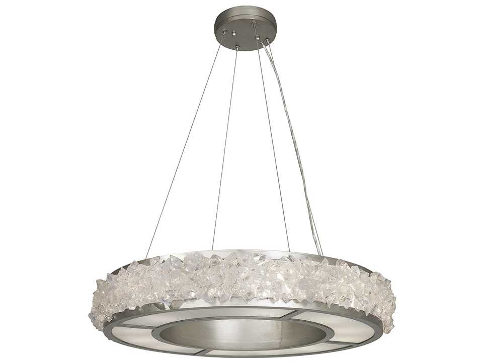 Fine Art Handcrafted Lighting Arctic Halo 12-Light Silver Crystal Glass Pendant