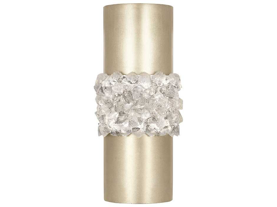 Fine Art Handcrafted Lighting Arctic Halo Champagne Tinted Gold Leaf Crystal Glass Wall Sconce