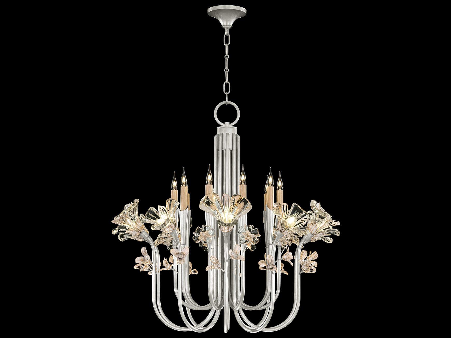 Fine Art Handcrafted Lighting Azu 20-Light Silver Crystal Candelabra Chandelier