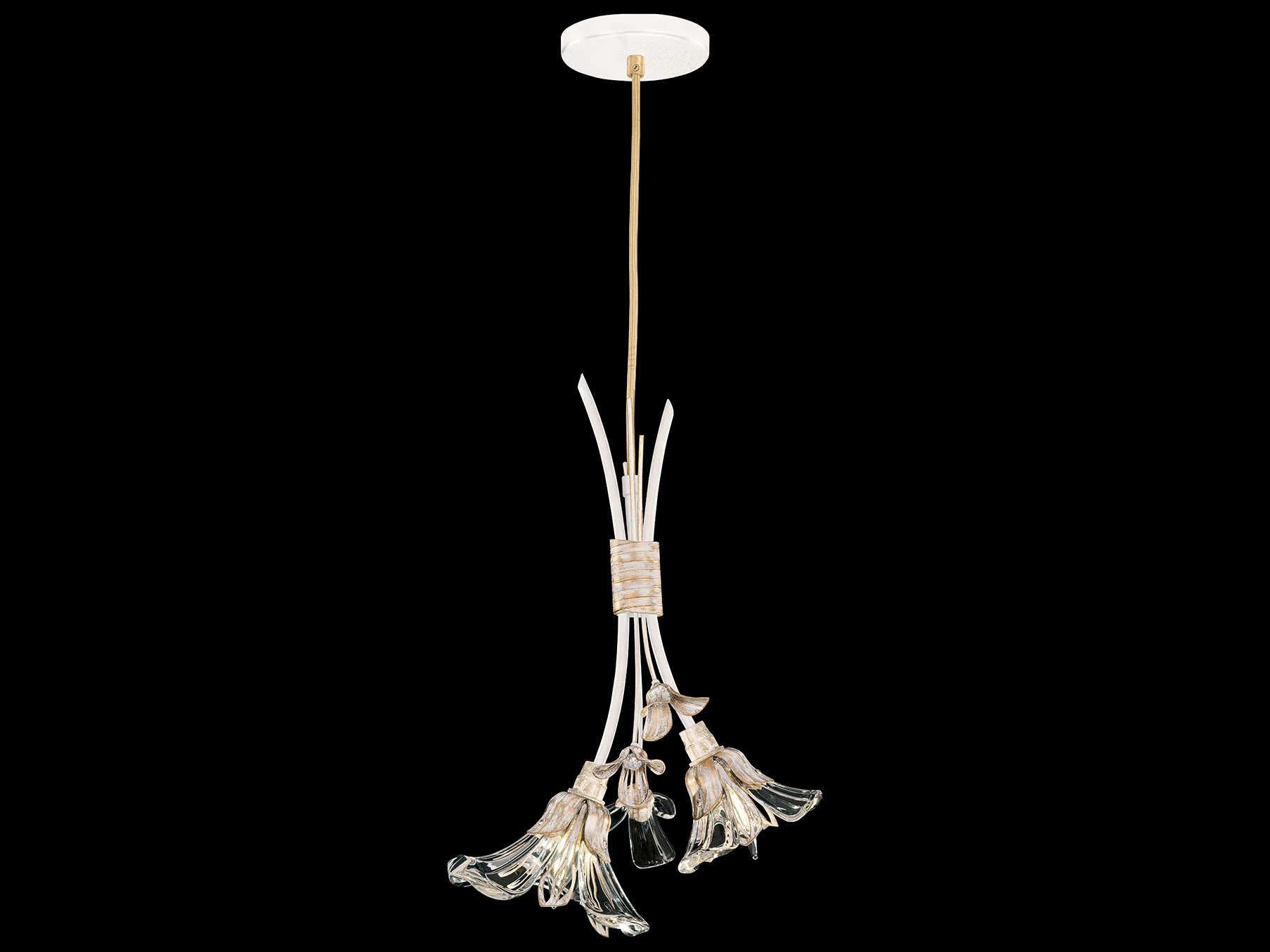 Fine Art Handcrafted Lighting Azu 2-Light White Crystal Bell Mini Pendant