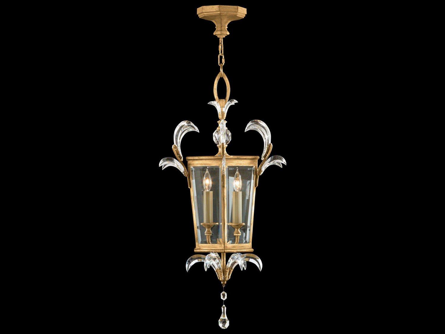 Fine Art Handcrafted Lighting Beveled Arcs 3-Light Gold Crystal Pendant