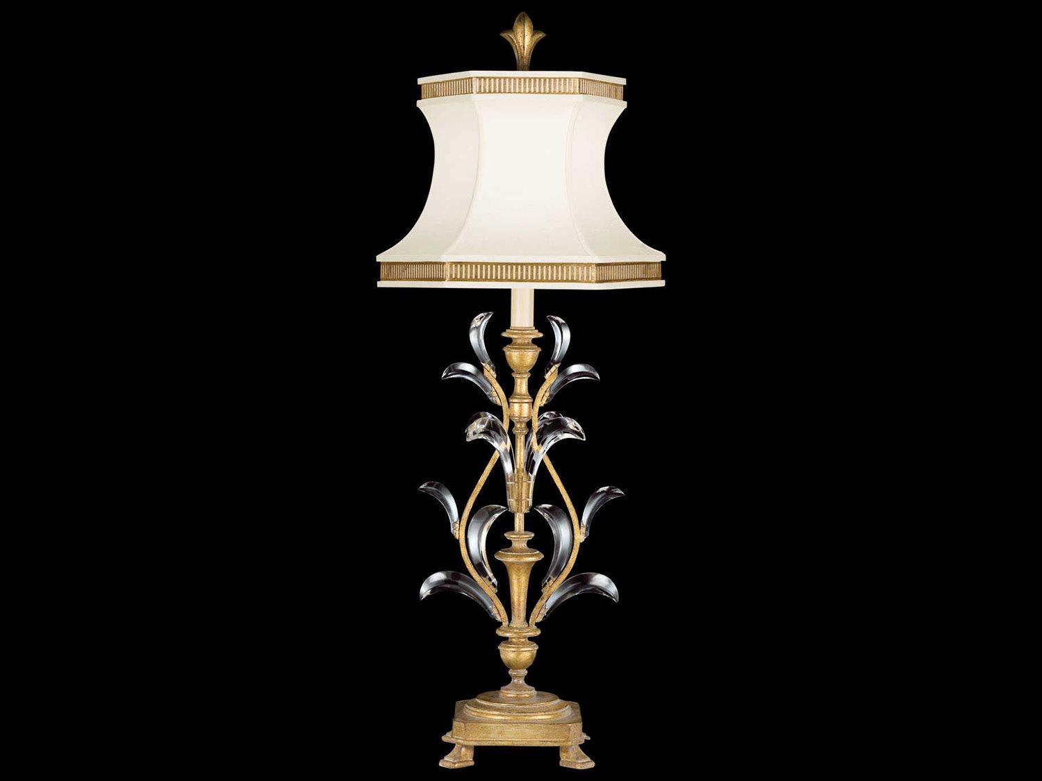 Fine Art Handcrafted Lighting Beveled Arcs Gold Crystal Table Lamp