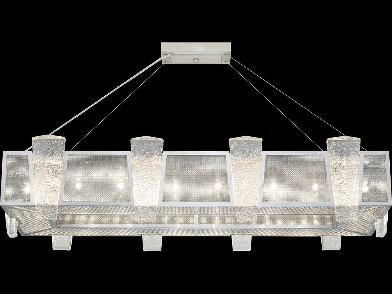 Fine Art Handcrafted Lighting Crownstone 16-Light-Light6 Silver Glass Round Island Pendant