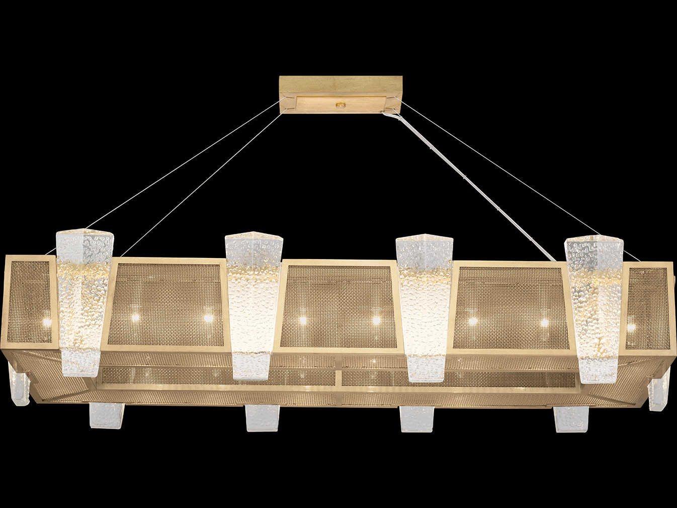 Fine Art Handcrafted Lighting Crownstone 16-Light-Light6 Gold Leaf Glass Round Island Pendant