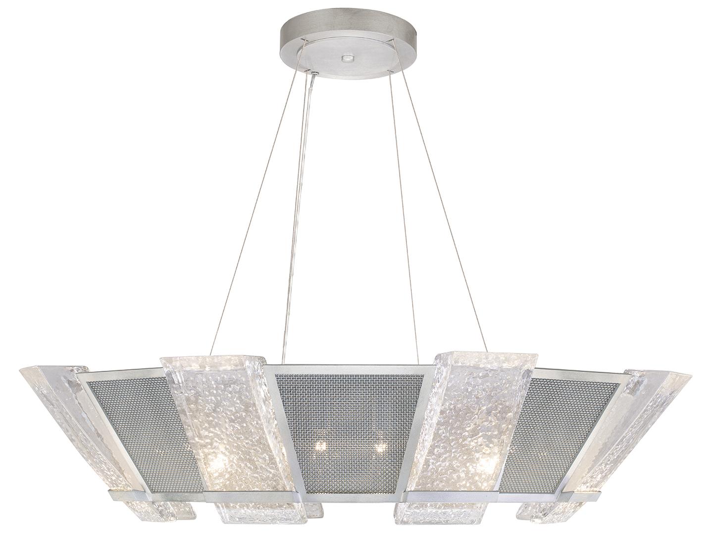 Fine Art Handcrafted Lighting Crownstone 16-Light-Light Silver Glass Bowl Pendant