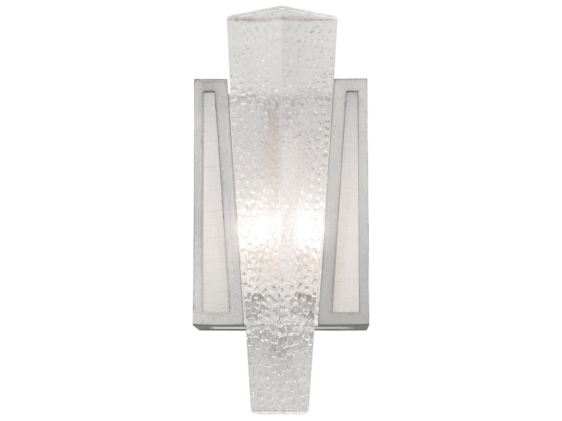 Fine Art Handcrafted Lighting Crownstone 1-Light Silver Leaf Glass Wall Sconce