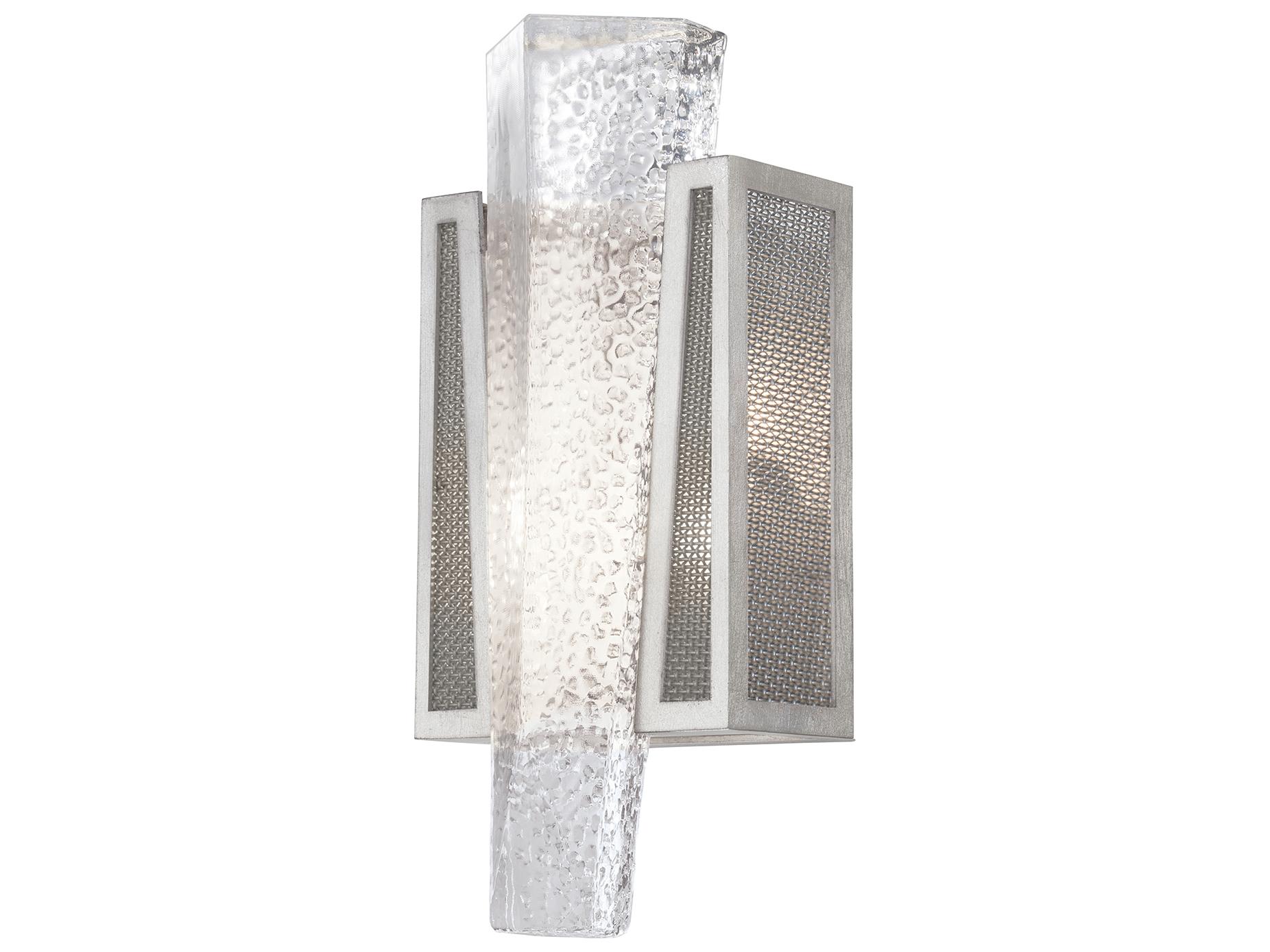 Fine Art Handcrafted Lighting Crownstone 1-Light Silver Leaf Glass Wall Sconce