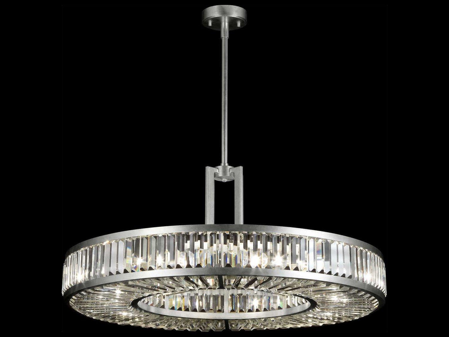 Fine Art Handcrafted Lighting Crystal Enchantment 8-Light Silver Round Pendant