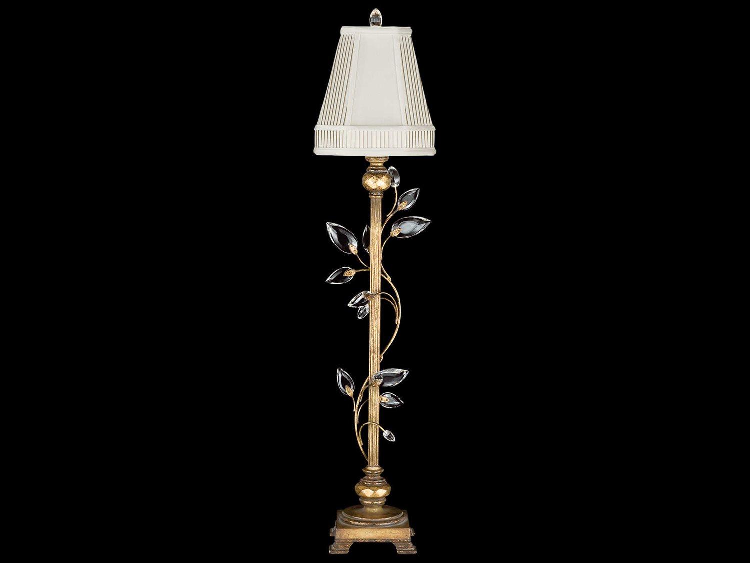 Fine Art Handcrafted Lighting Crystal Laurel Gold Buffet Lamp