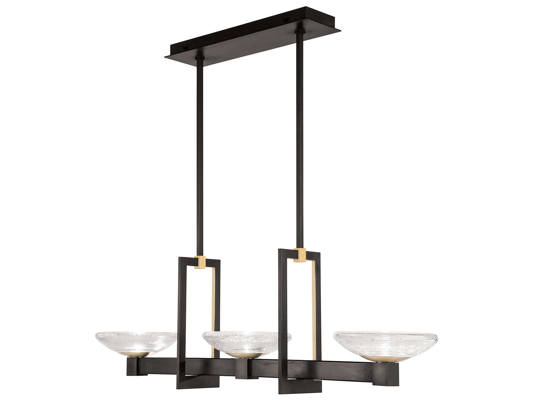 Fine Art Handcrafted Lighting Delphi 6-Light Black Glass LED Bowl Island Pendant