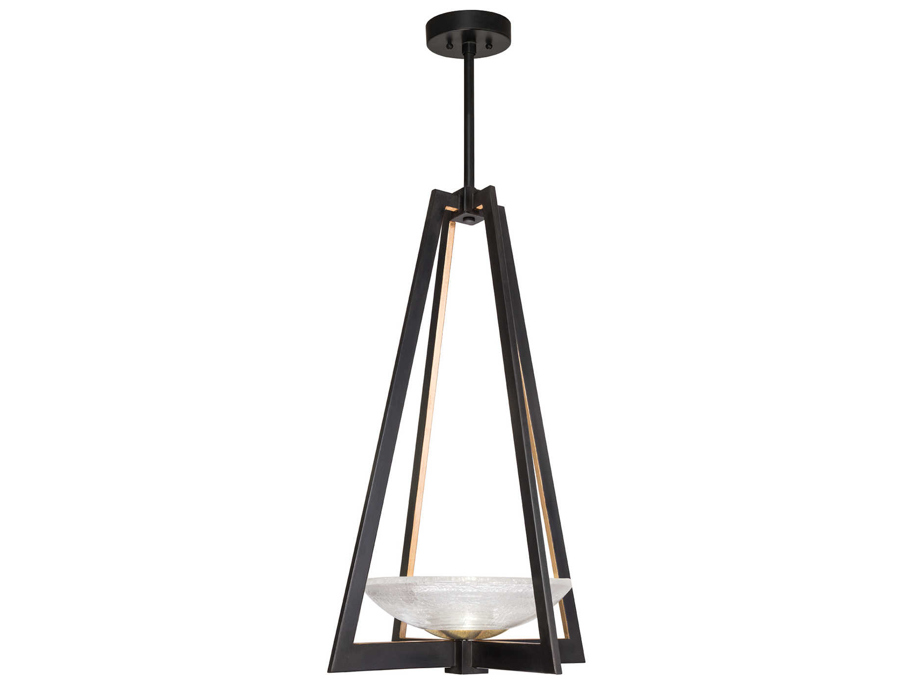 Fine Art Handcrafted Lighting Delphi 2-Light Black Glass LED Bowl Pendant