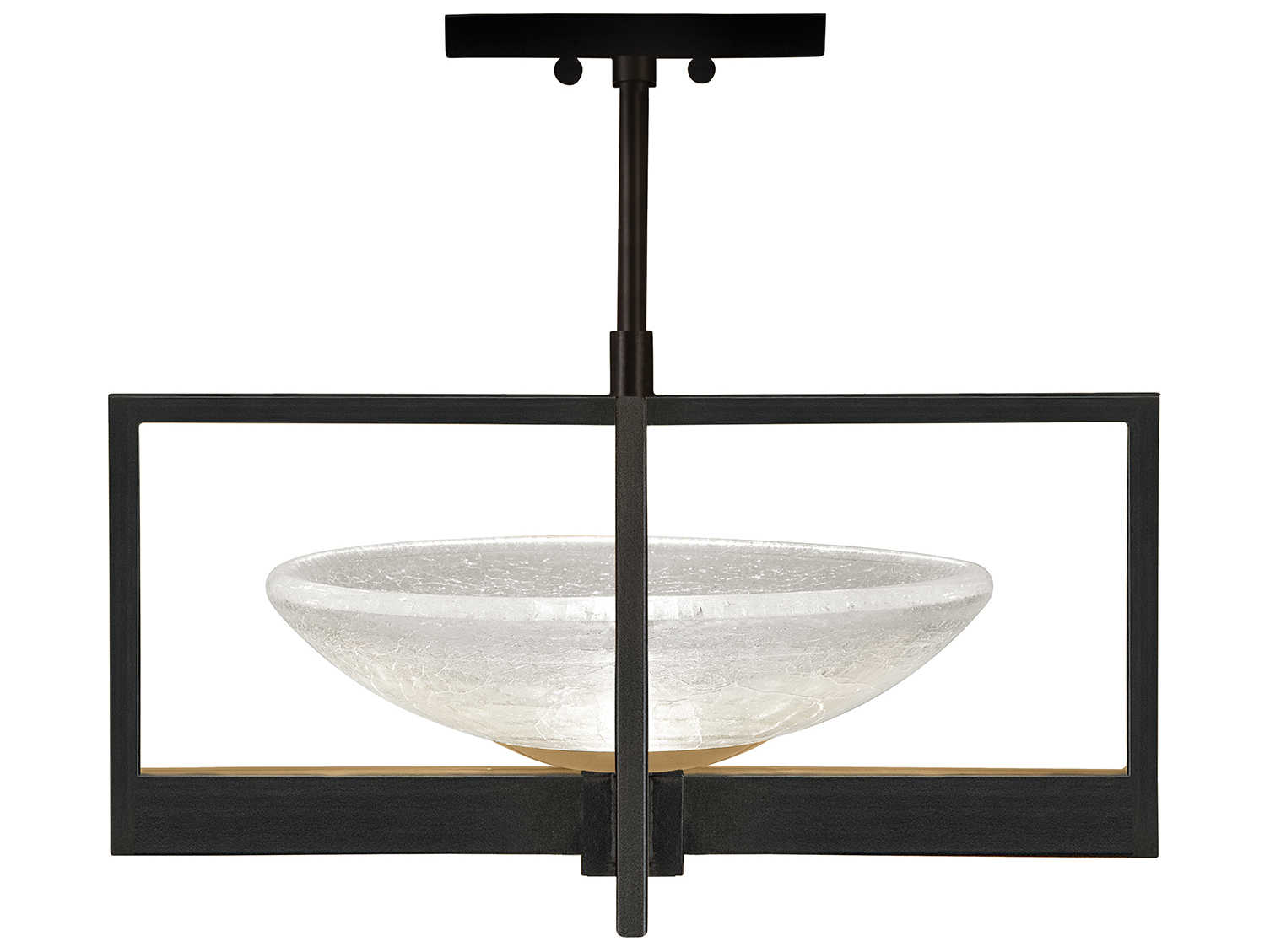 Fine Art Handcrafted Lighting Delphi 1-Light Black Glass LED Bowl Pendant