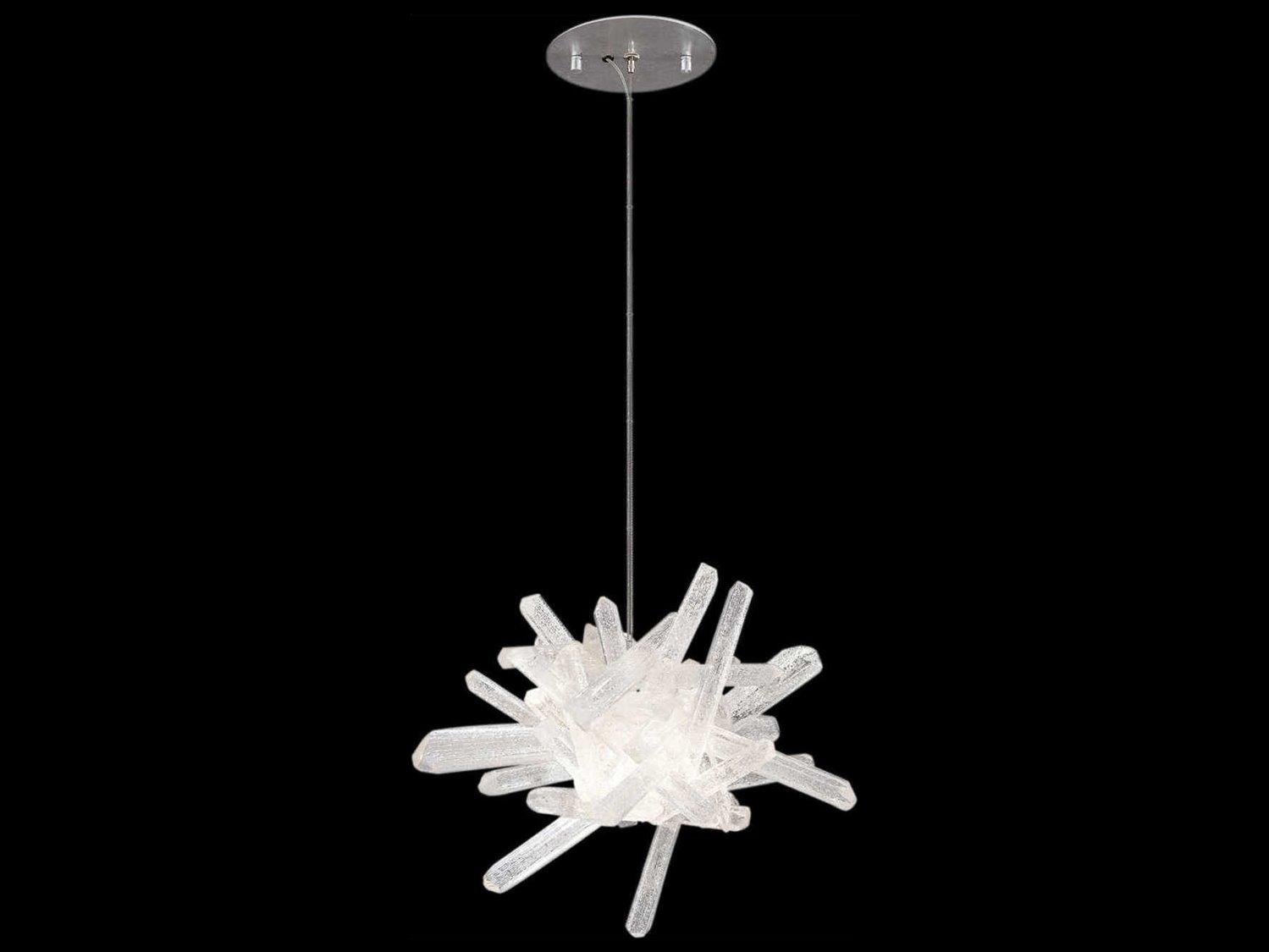 Fine Art Handcrafted Lighting Diamantina 1-Light Rough Cut Raw Crystal Clear Pendant