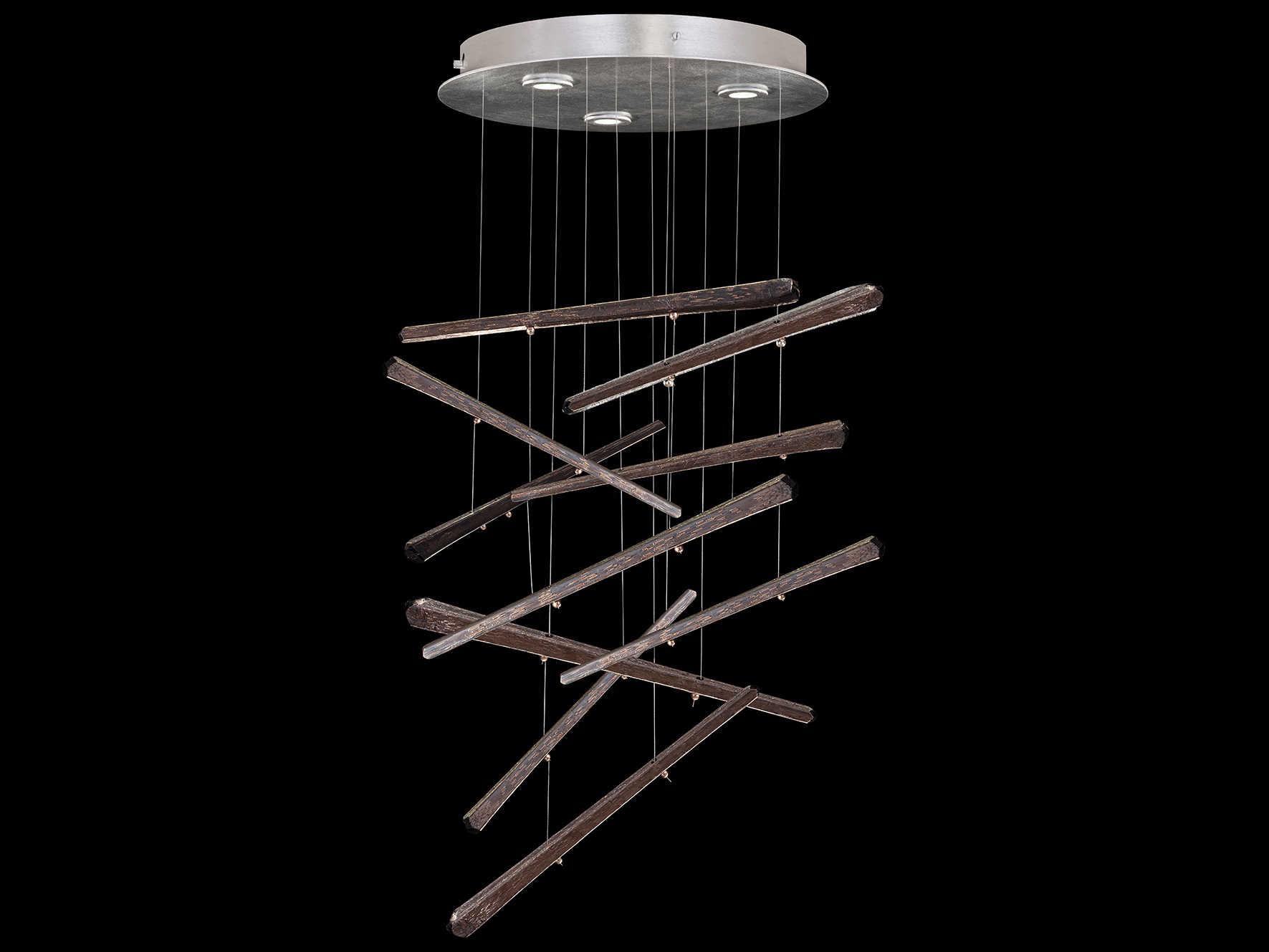 Fine Art Handcrafted Lighting Elevate 8-Light Silver Leaf Glass LED Pendant