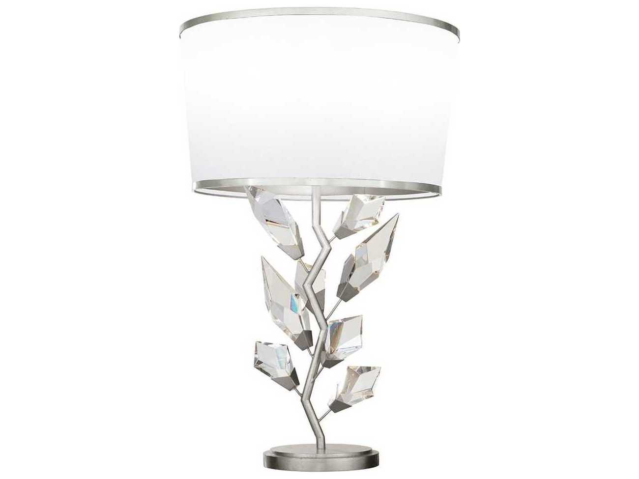 Fine Art Handcrafted Lighting Foret Silver Leaf Crystal LED Buffet Lamp