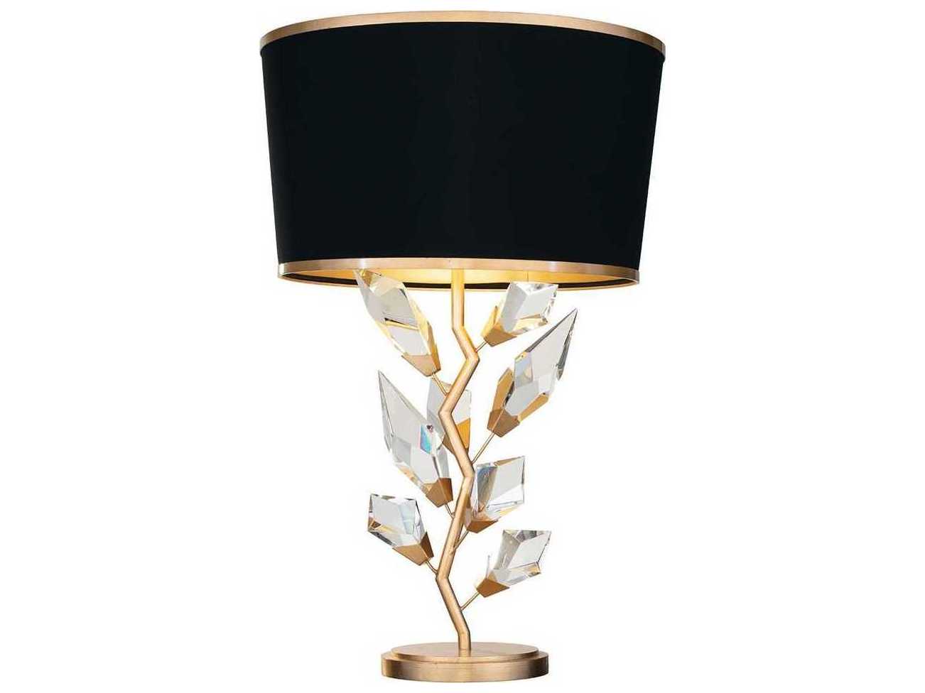 Fine Art Handcrafted Lighting Foret Gold Leaf Crystal LED Buffet Lamp