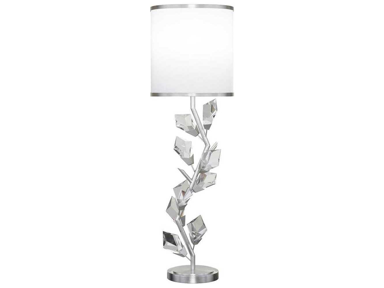 Fine Art Handcrafted Lighting Foret Silver Leaf Crystal LED Buffet Lamp