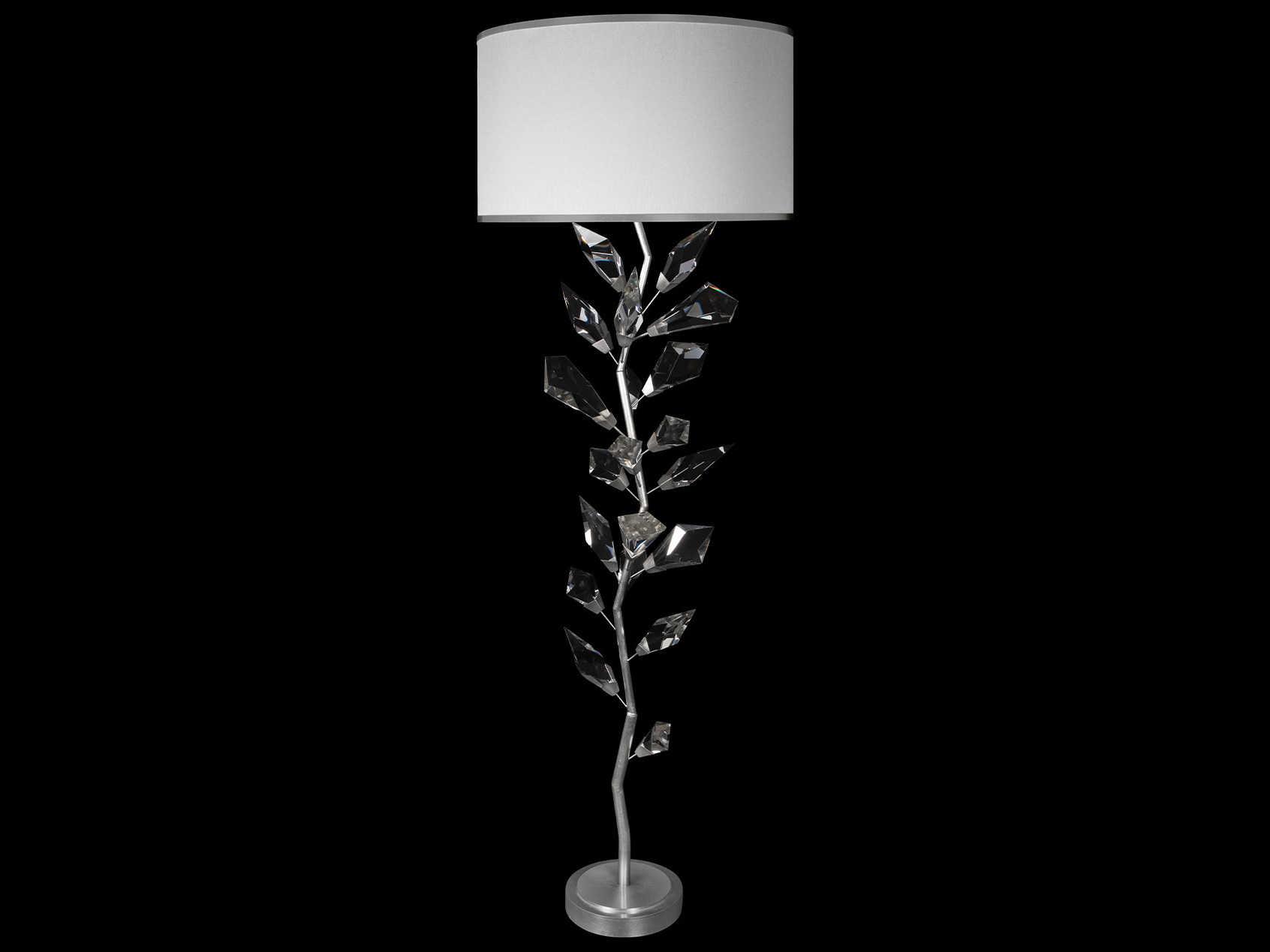 Fine Art Handcrafted Lighting Foret Silver Crystal Floor Lamp