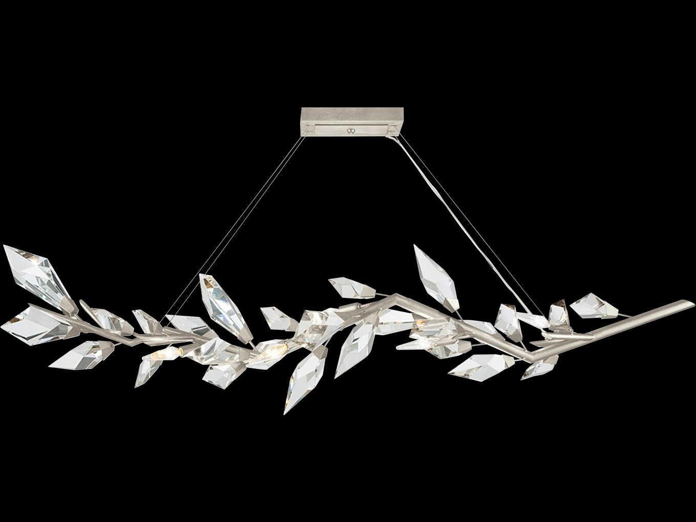 Fine Art Handcrafted Lighting Foret 7-Light Silver Crystal Island Pendant