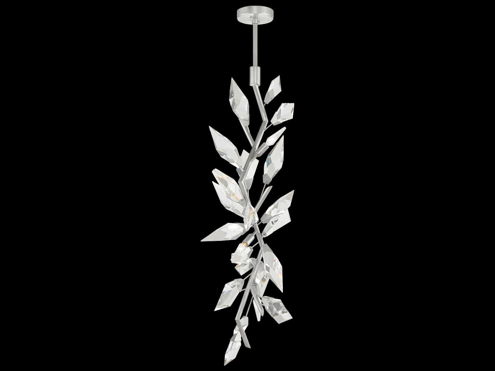 Fine Art Handcrafted Lighting Foret 4-Light Silver Crystal Pendant
