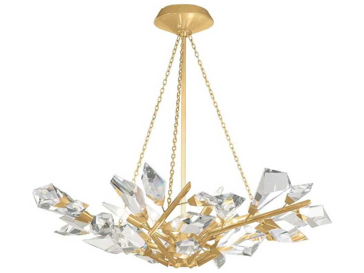 Fine Art Handcrafted Lighting Foret 6-Light Gold Leaf Crystal Pendant