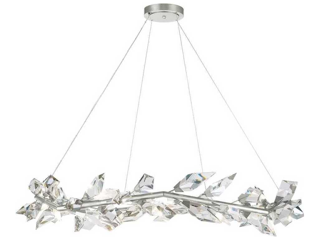 Fine Art Handcrafted Lighting Foret 12-Light Silver Leaf Crystal Pendant