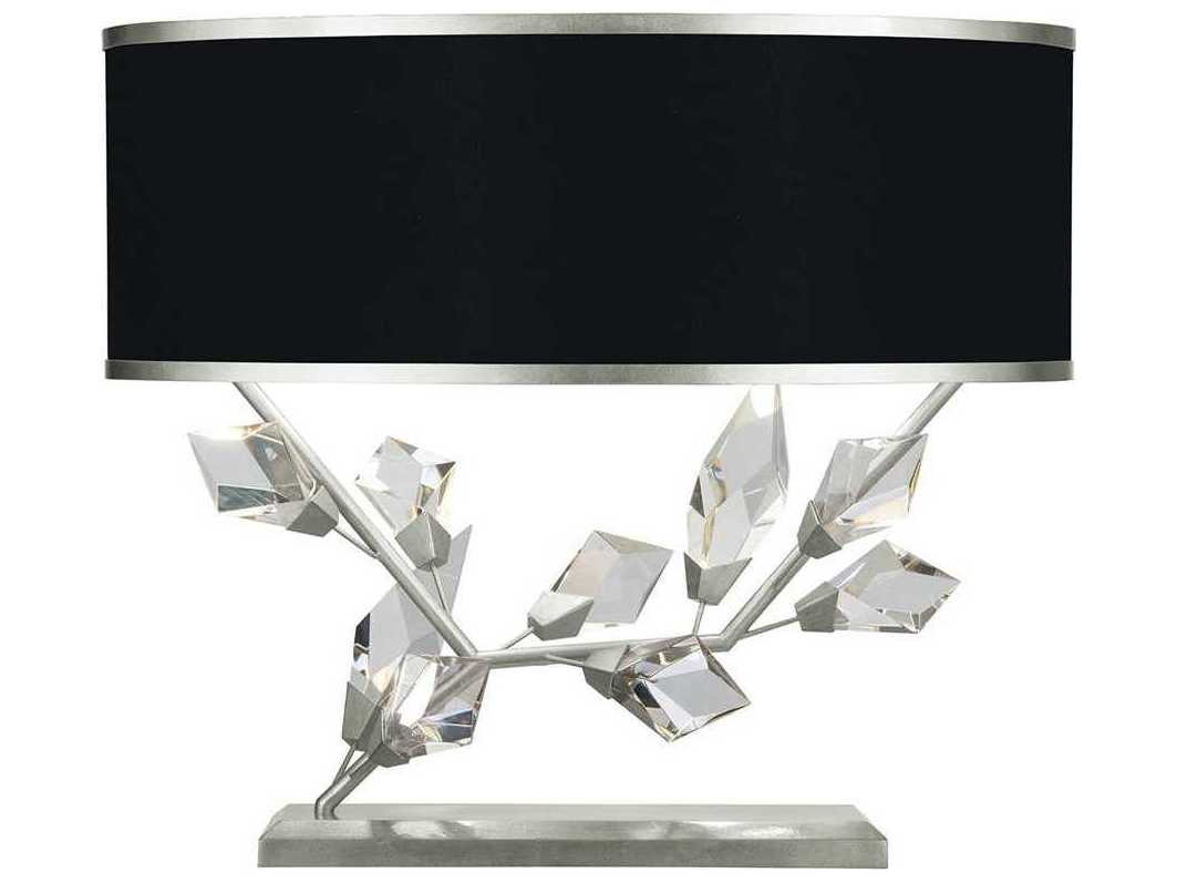 Fine Art Handcrafted Lighting Foret Silver Leaf Crystal LED Table Lamp
