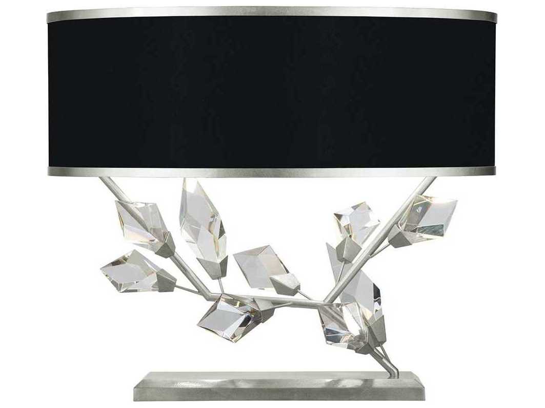 Fine Art Handcrafted Lighting Foret Silver Leaf Crystal LED Table Lamp