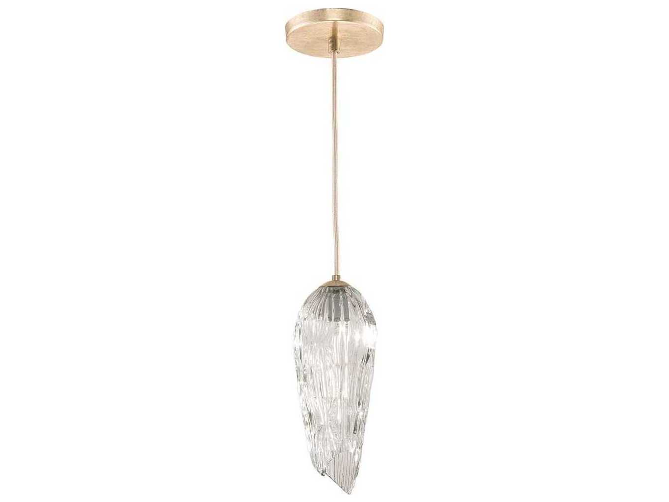 Fine Art Handcrafted Lighting Las Olas 1-Light Gold Leaf Glass Mini Pendant