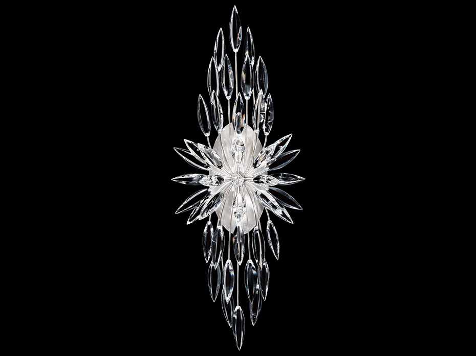 Fine Art Handcrafted Lighting Lily Buds 2-Light Silver Crystal Wall Sconce