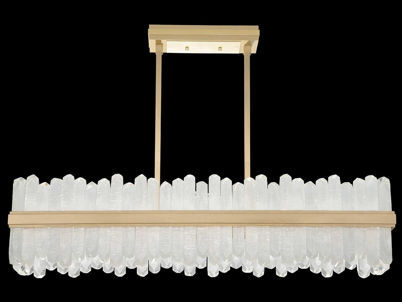 Fine Art Handcrafted Lighting Lior 48-Light Gold Glass LED Drum Island Pendant