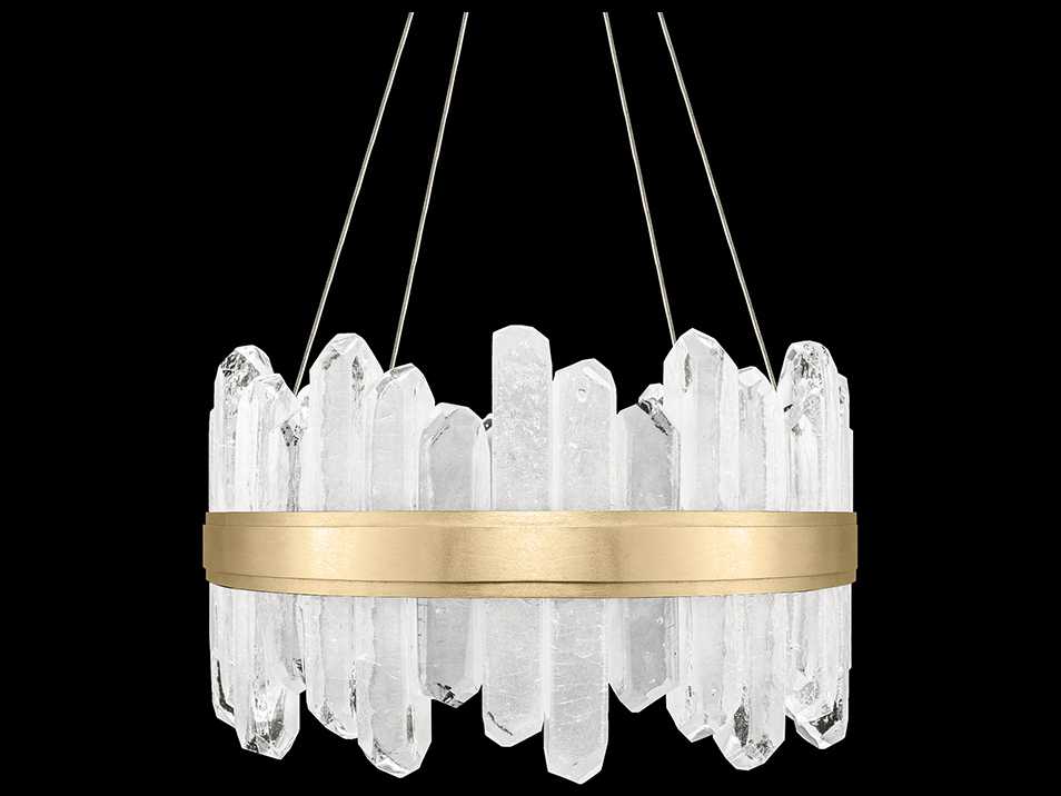 Fine Art Handcrafted Lighting Lior 24-Light Gold Glass LED Drum Pendant