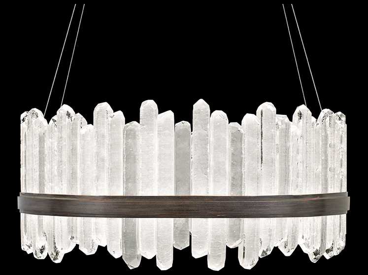 Fine Art Handcrafted Lighting Lior 48-Light Patinated Bronze Glass LED Pendant