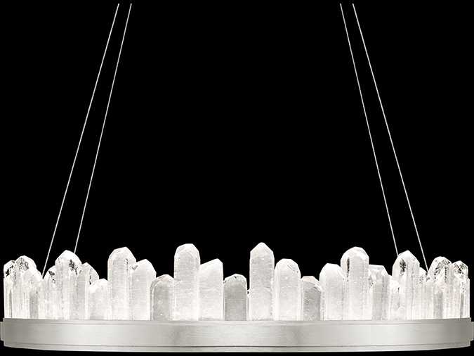 Fine Art Handcrafted Lighting Lior 20-Light Silver Leaf Glass LED Drum Pendant