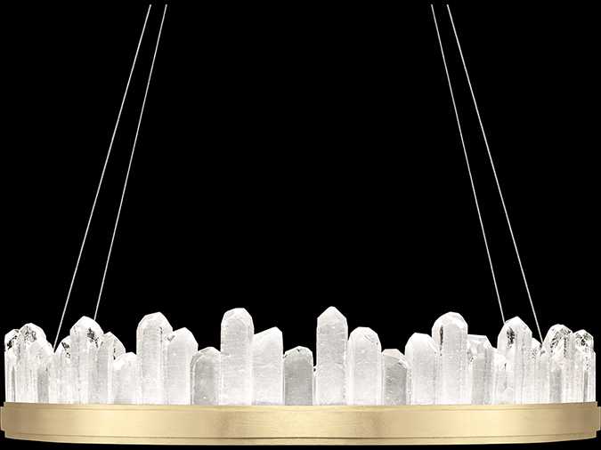 Fine Art Handcrafted Lighting Lior 20-Light Gold Leaf Glass LED Drum Pendant