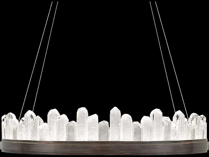 Fine Art Handcrafted Lighting Lior 20-Light Patinated Bronze Glass LED Pendant