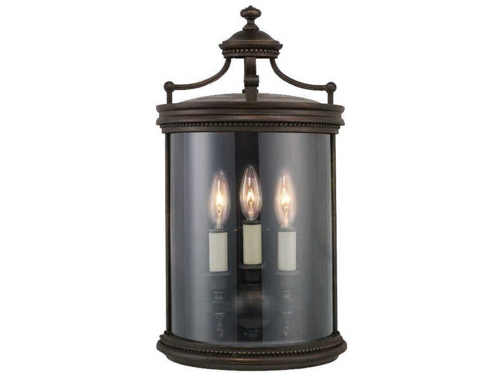 Fine Art Handcrafted Lighting Louvre 3 - Light Outdoor Wall Light