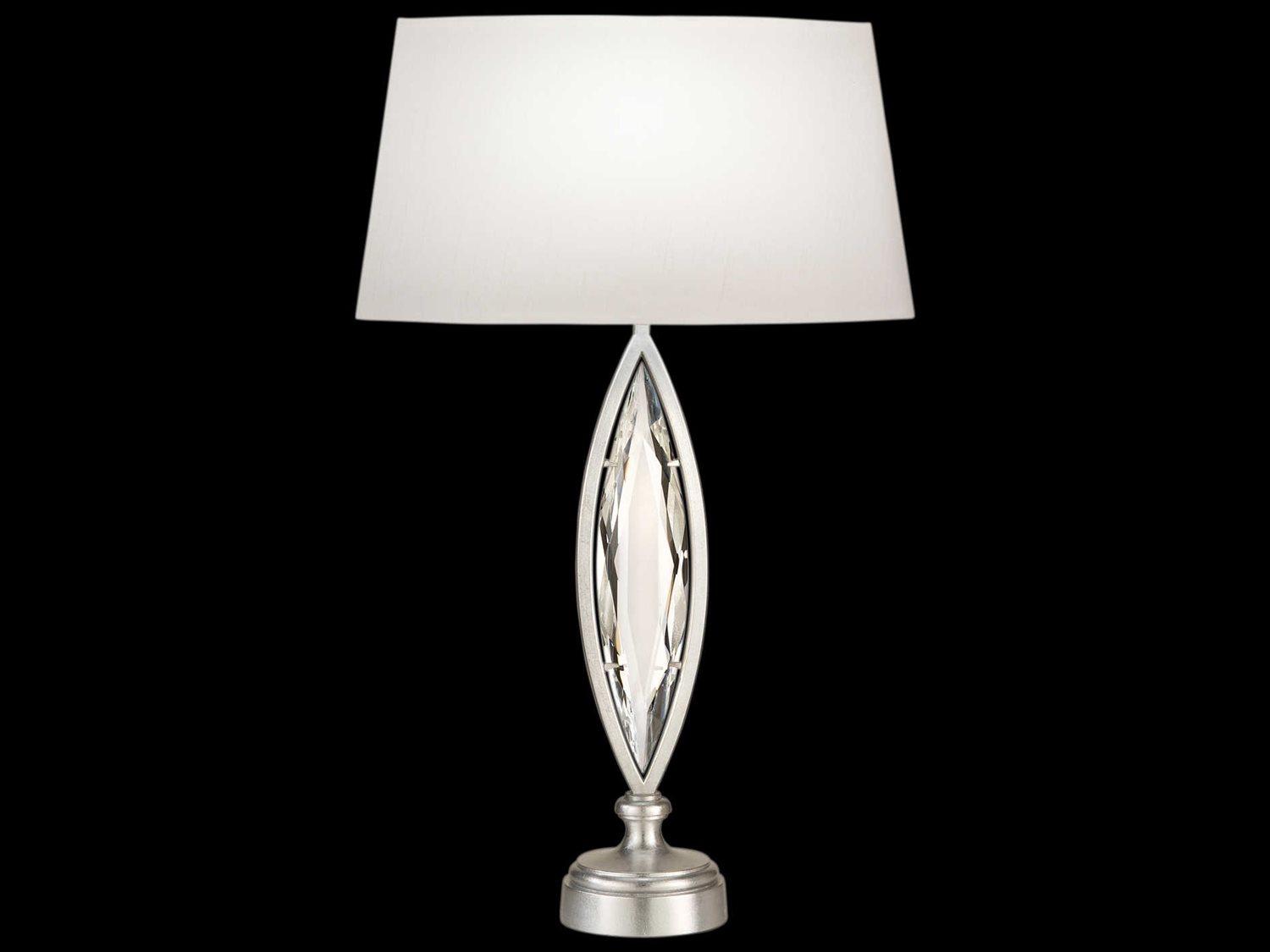 Fine Art Handcrafted Lighting Marquise Silver Crystal Table Lamp