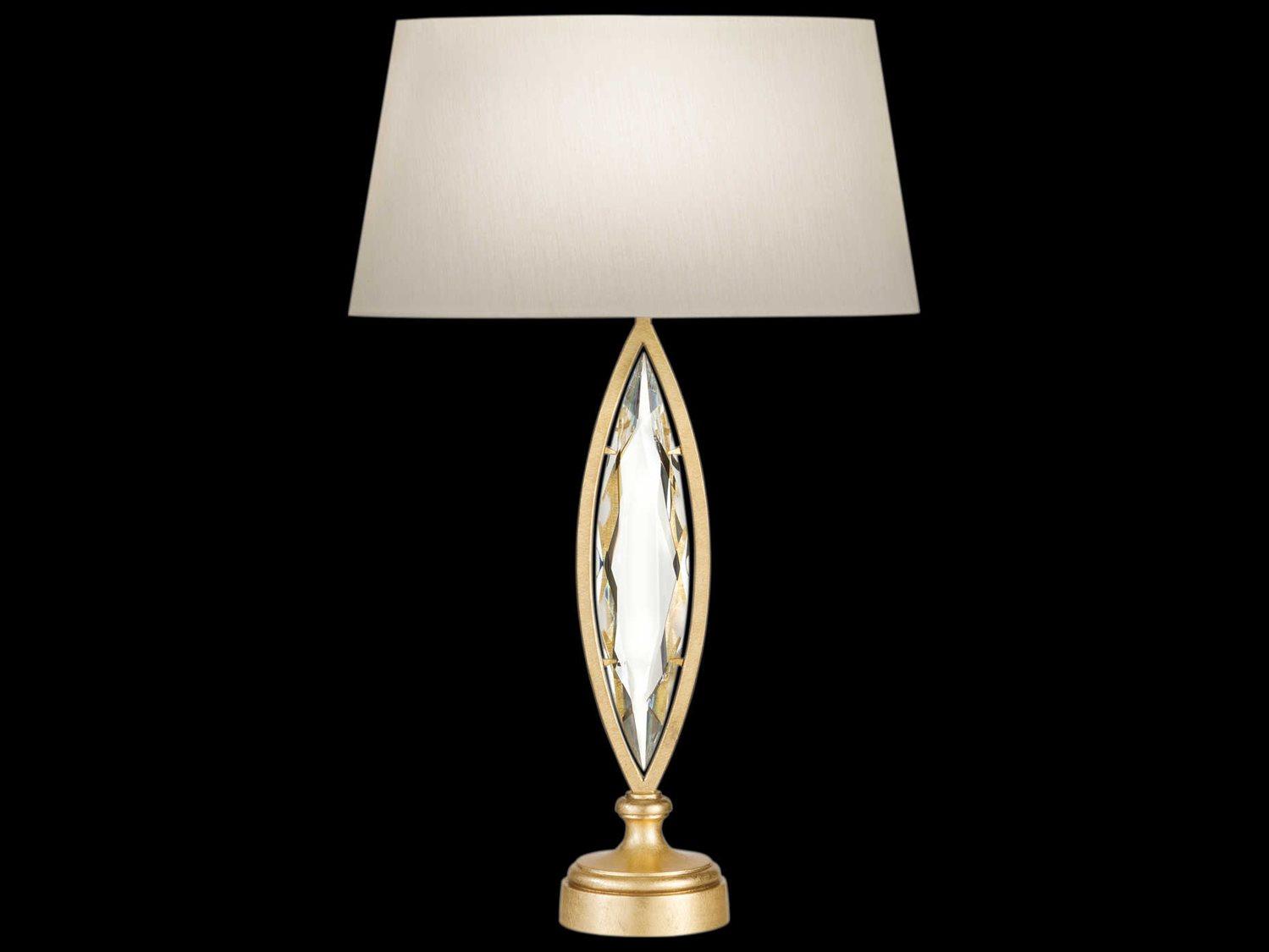 Fine Art Handcrafted Lighting Marquise Gold Crystal Table Lamp