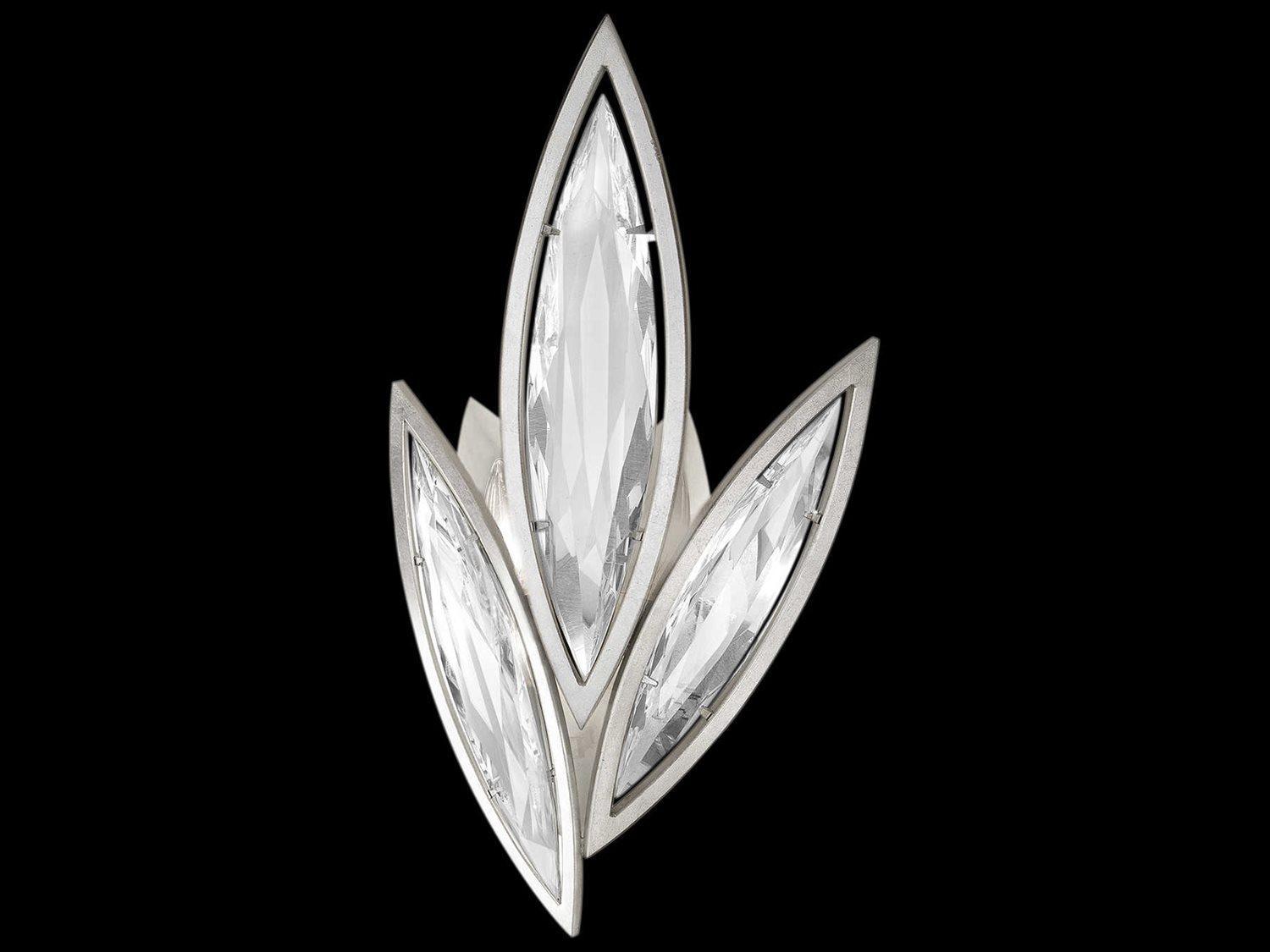 Fine Art Handcrafted Lighting Marquise Silver Crystal Wall Sconce