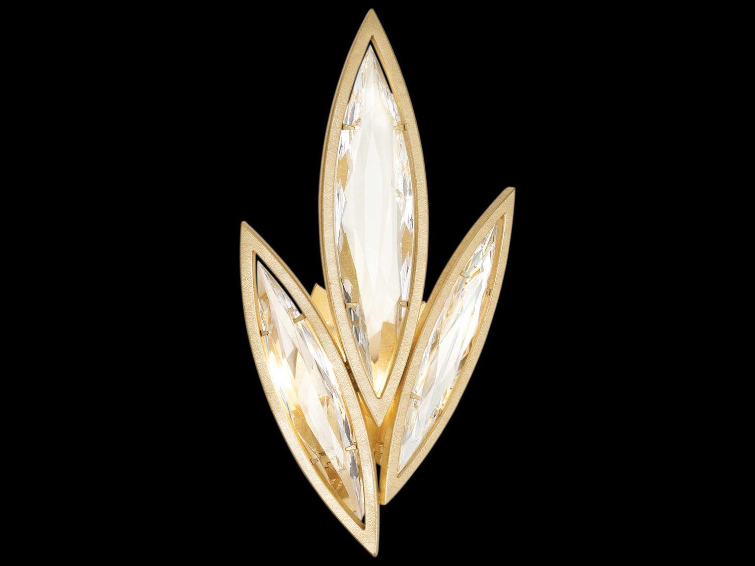 Fine Art Handcrafted Lighting Marquise Gold Crystal Wall Sconce