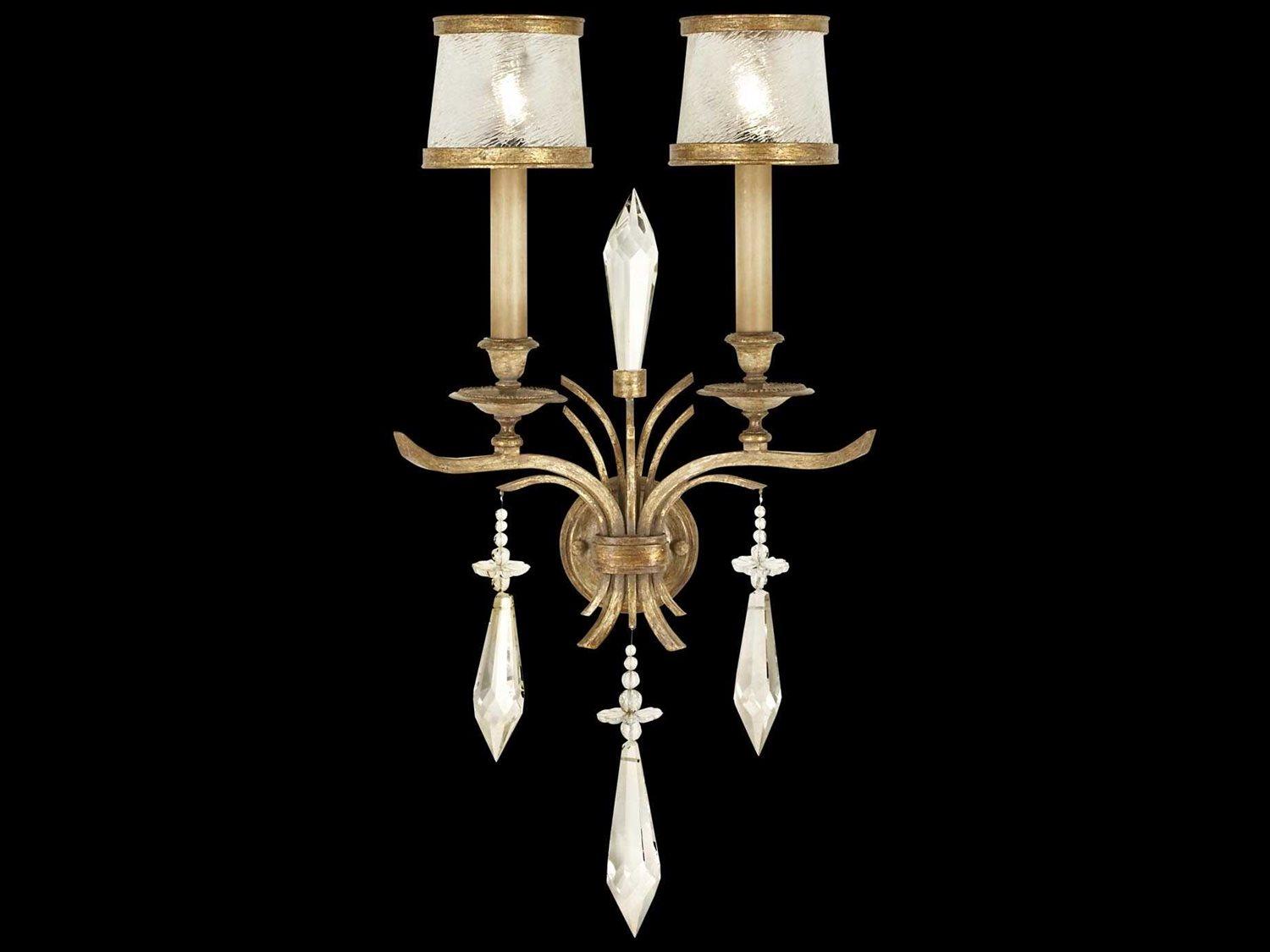 Fine Art Handcrafted Lighting Monte Carlo Gold Crystal Wall Sconce