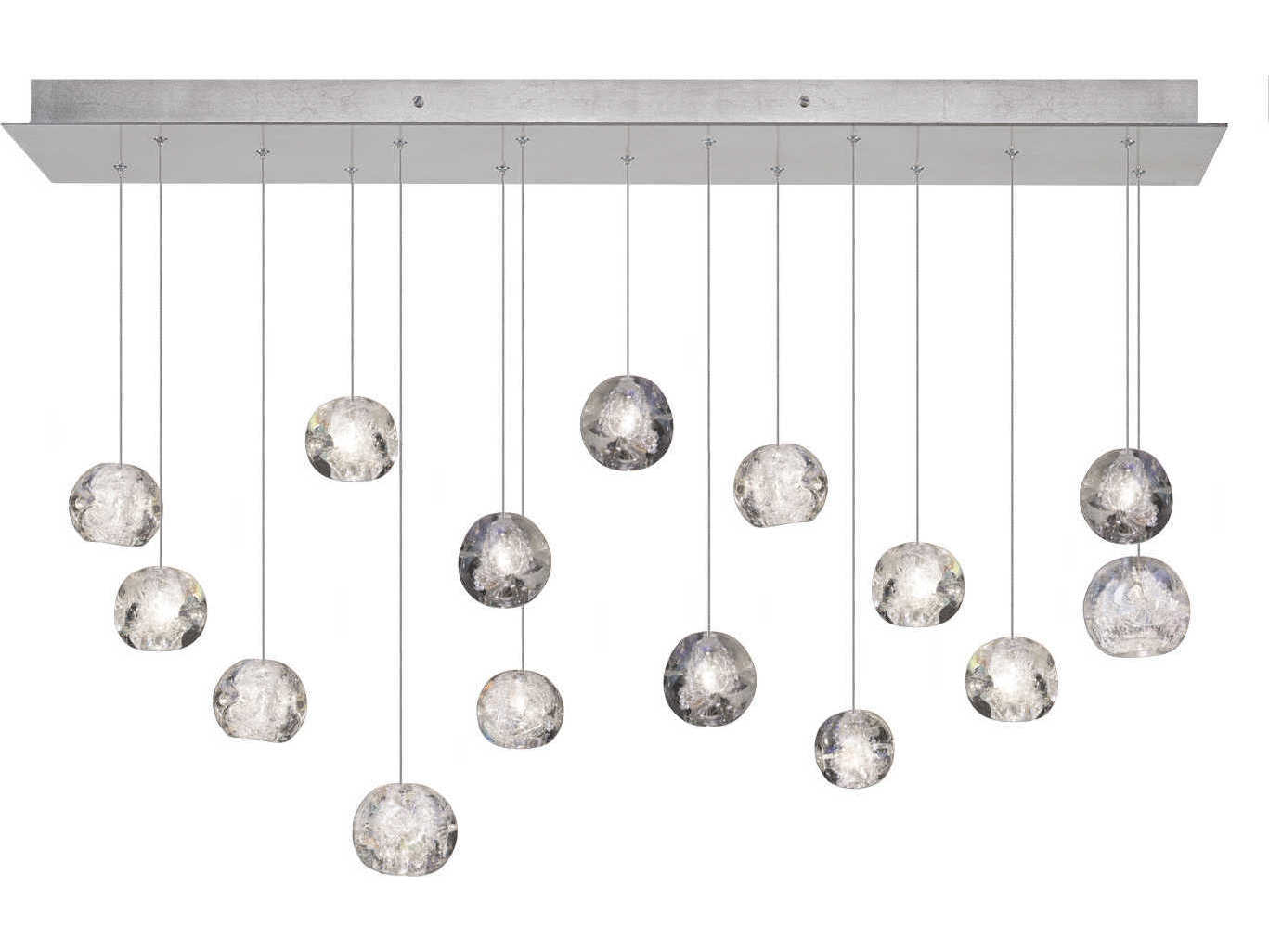 Fine Art Handcrafted Lighting Natural Inspirations 15-Light Silver Glass LED Island Pendant