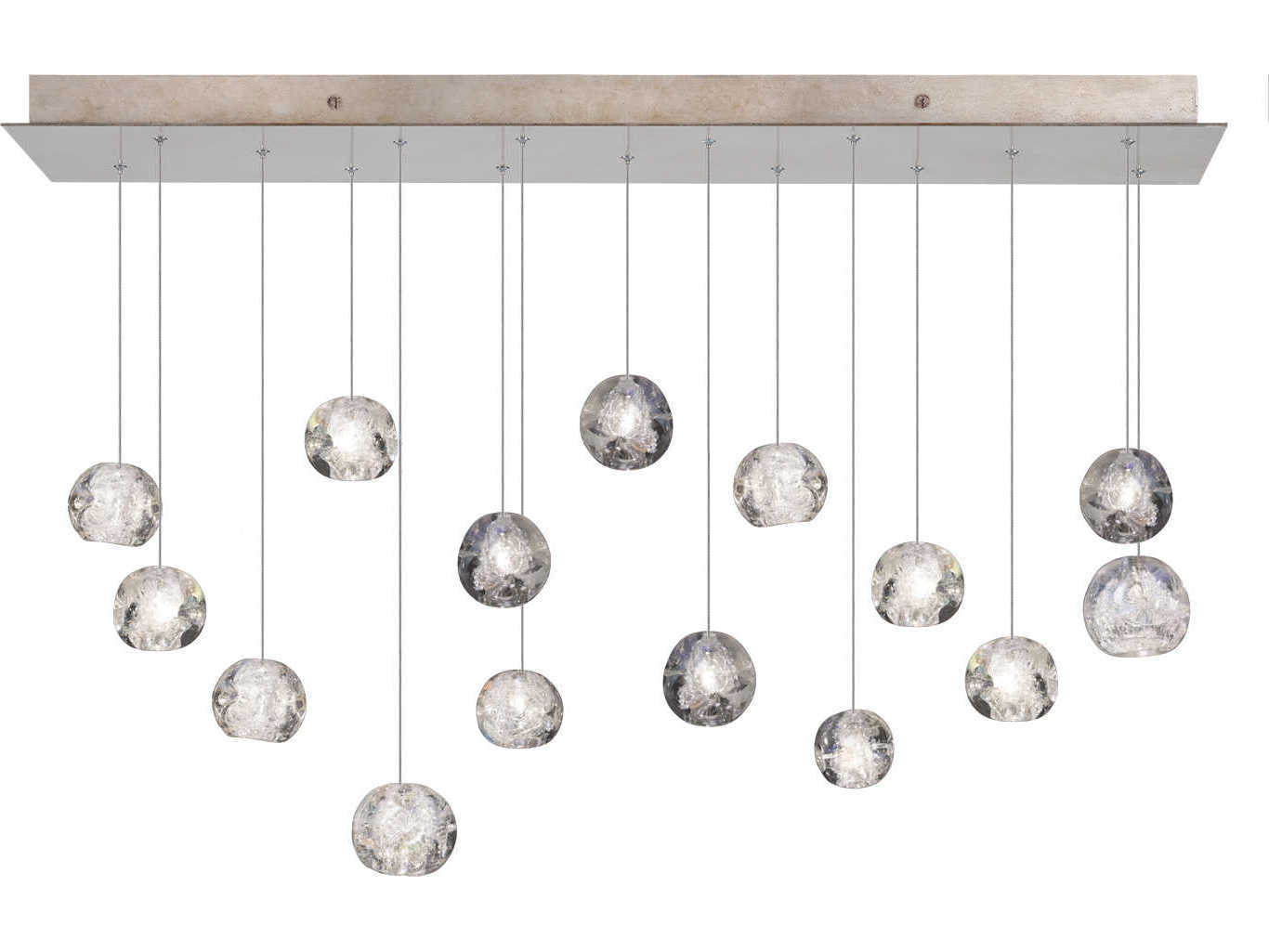 Fine Art Handcrafted Lighting Natural Inspirations 15-Light Gold Glass LED Island Pendant