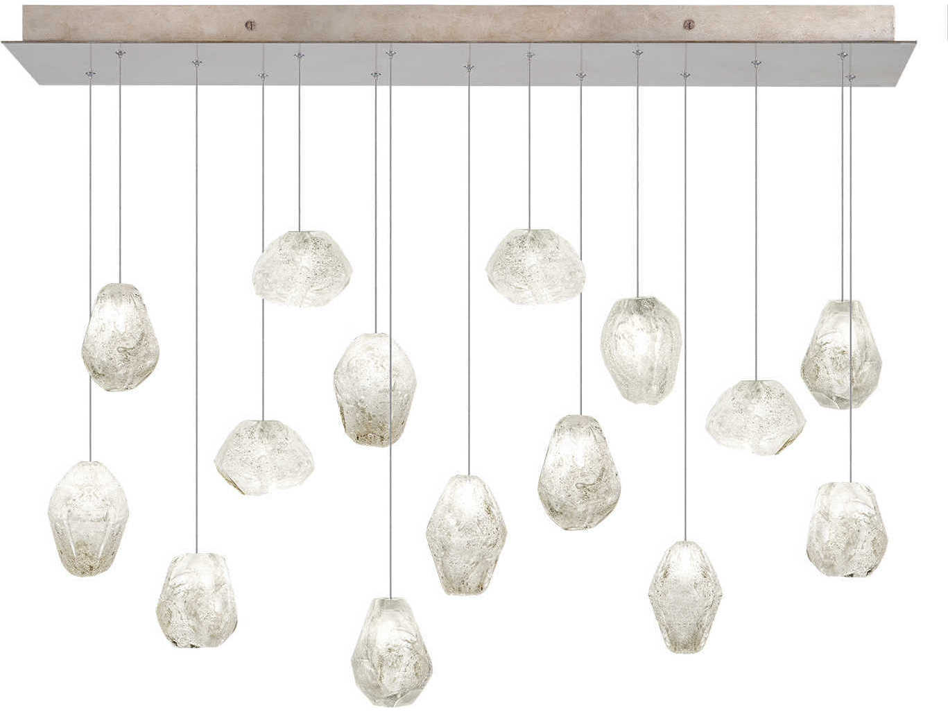 Fine Art Handcrafted Lighting Natural Inspirations 15-Light Gold Glass LED Island Pendant