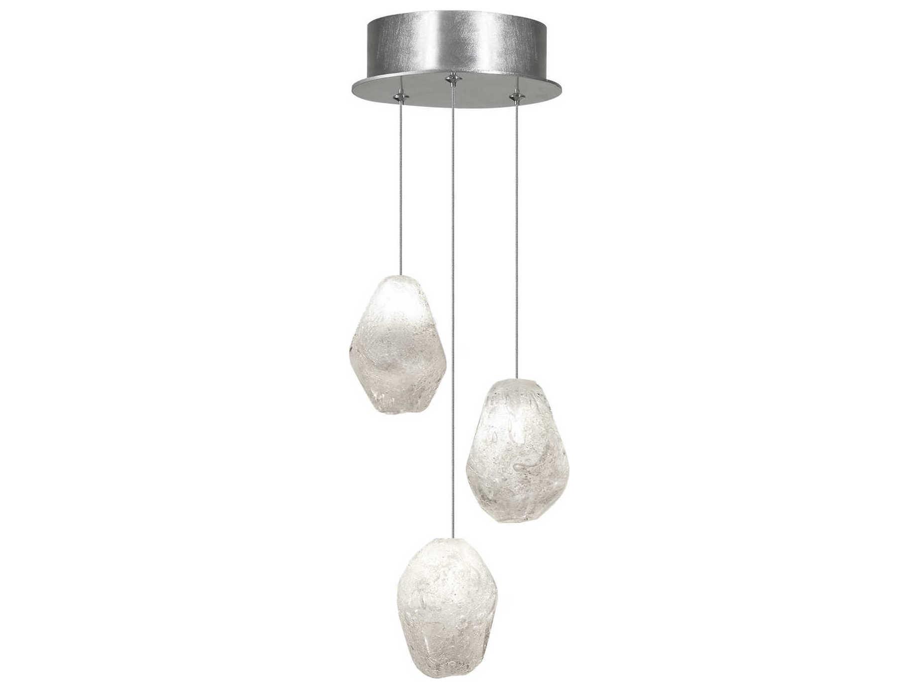 Fine Art Handcrafted Lighting Natural Inspirations 3-Light Silver Glass LED Mini Pendant